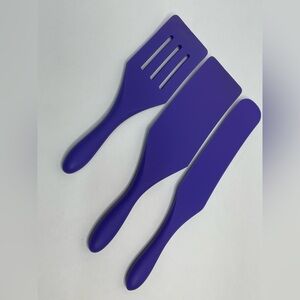 Mad Hungry Silicone 3 Piece Purple Spatulas Kitchen Utensil Set Cooking Spurdle